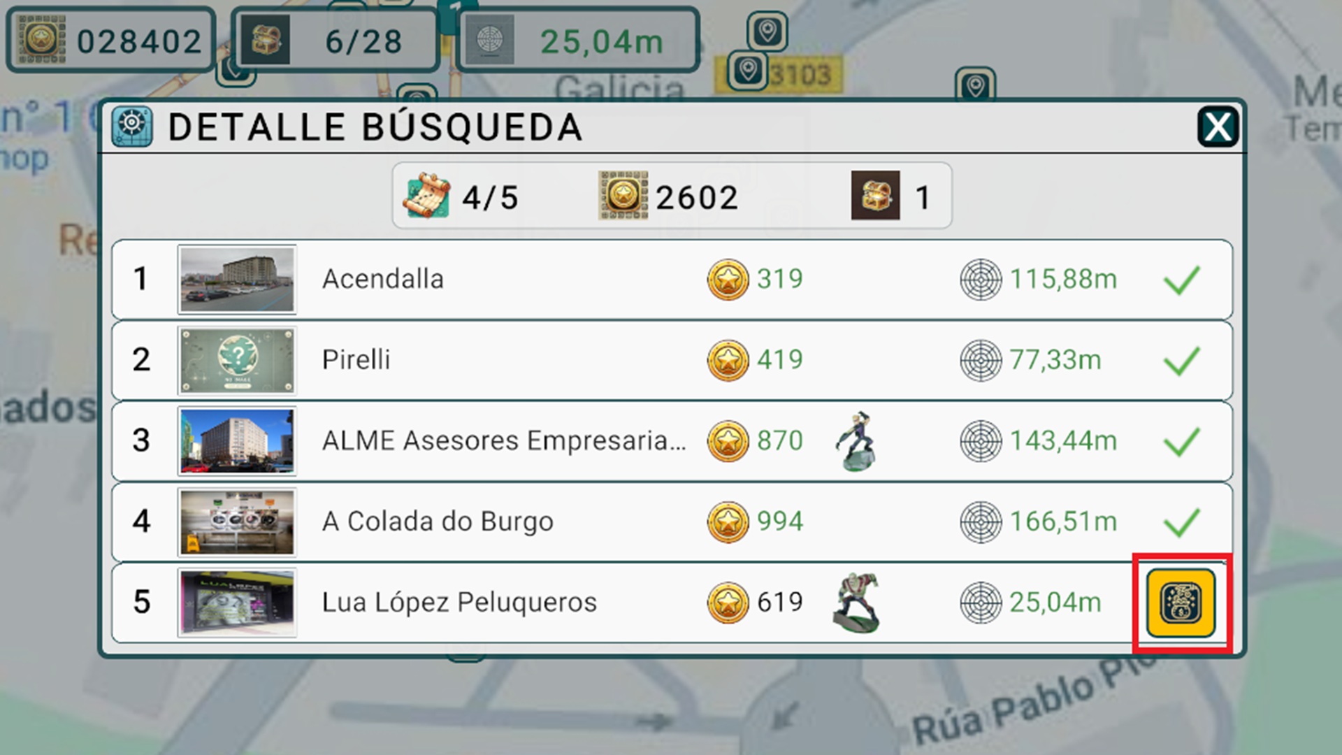 Pantalla de activación de misión del juego
